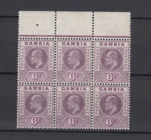 Gambia KEVII 1909 6d Block Of 6 SG78 MNH BP13585 - Picture 1 of 1