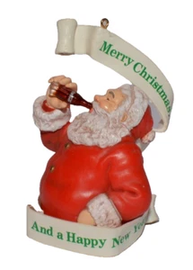 Coca Cola 1949 4" Trim A Tree Santa Drinking a Coke 1990 Christmas Ornament - Picture 1 of 3