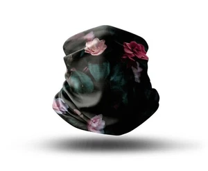 Washable Fabric Face Cover Neck Gaiter With Unique Print Flowers Design EU Made - Picture 1 of 5