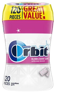 ORBIT Gum Bubblemint Sugar Free Chewing Gum Bulk Pack 120 ct Bottle - Picture 1 of 9
