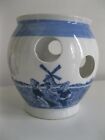 Vintage Bloom Rite Porcelain Delft Flower Pot Crocus Bulb Vase