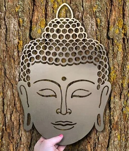 CABEZA DE BUDA ACERO PARED ARTE JARDÍN DECORACIÓN DEL HOGAR YOGA BUDISMO REGALO GRANDE - Imagen 1 de 3