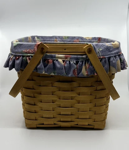 Longaberger Grandma Bonnie's 1998 Two-Pie Basket, with liners, riser Cover