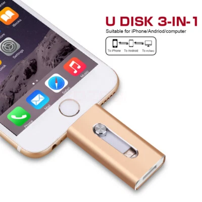 2TB 1TB 256GB USB 3.0 Memory Flash Drive U Disk Pendrive For IPhone 12 13 14 PC - Image 1 of 4