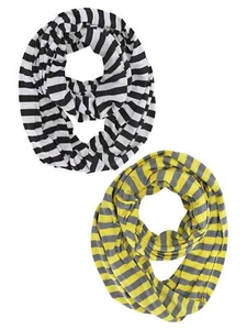 CONJUNTO DE 2 PAQUETES DE BUFANDAS INFINITY LIGERAS A RAYAS - Imagen 1 de 8