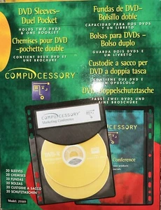 20 Compucessory CD/DVD Half Sheet Binder Filing Sleeves (1 Booklet 20 Sleeves) - Bild 1 von 5
