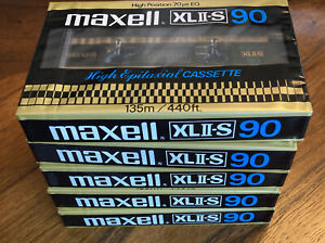 Maxell xlii-s 90 cassette tapes. 5 new sealed! Vintage.