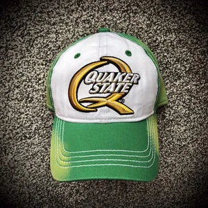 Nuevo SOMBRERO DE ACEITE QUAKER STATE Verde Descolorido Calce Relajado Papá Gorra Coche Agarra Hombres/Mujeres - Imagen 1 de 6