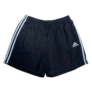 ADIDAS Vintage Three Stripes Shorts XL 36 Jersey Jogger Black Trefoil Retro - Picture 1 of 6