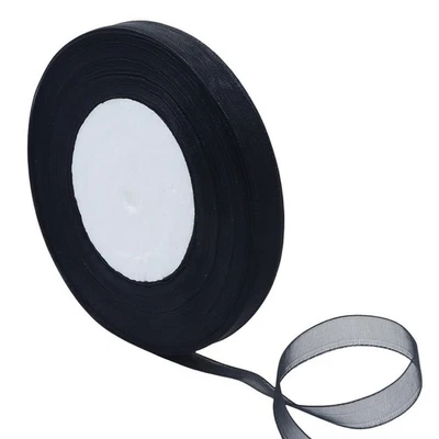 100 Yards 3/8" (10mm) Sheer Organza Shimmer Chiffon Tulle Ribbons Bows Wedding - Image 1 of 4