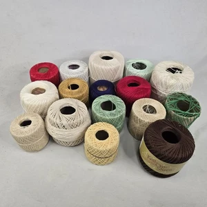 16 Spools of Crochet Thread Mix Variety Colors.  Most spools are used. - Picture 1 of 4