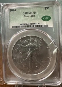 2024 American Silver Eagle CAC MS 70 - Picture 1 of 2