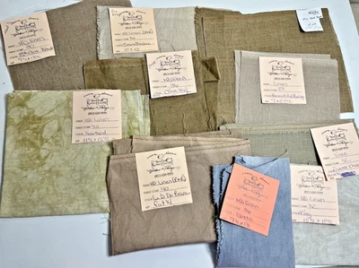 Lot 10 Linen Hand Dyed 2 Pcs Assorted Color Sz Count Cross Stitch Fabric Unused - Image 1 of 4