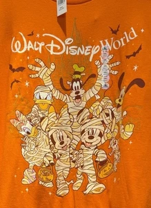 2025 Disney Parks Halloween Mummy T Shirt XSmall Mickey Minnie Goofy Orange - Picture 1 of 2