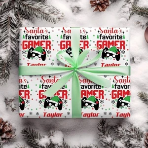Papel de envolver navideño personalizado para jugadores, controlador personalizado envoltura de regalo de Navidad - Imagen 1 de 6