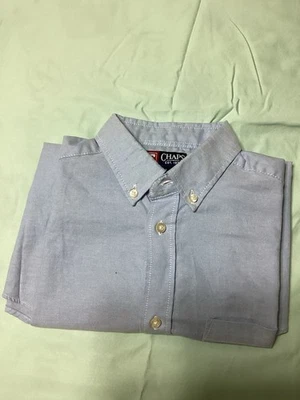 Camisa de manga larga con botones de algodón/poliéster azul Chaps para niños talla 14 Foto 1 de 4