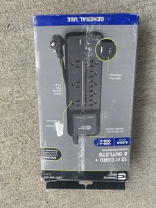 Gewerbe Elektro 12 Fuß Geflochtene Schnur 8 Ausgänge Überspannungsschutz mit USB - Bild 1 von 4