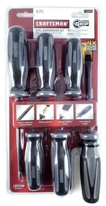 Craftsman Extreme Grip 6 Piece Diamond Tip Screwdriver Set - Picture 1 of 9