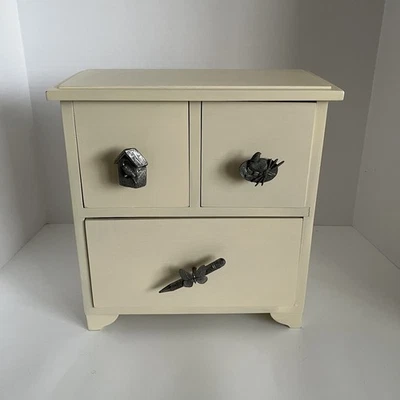 Hallmark Marjolein Bastin 3 cajones cofre de recuerdo tiradores de peltre de 12"  Foto 1 de 4