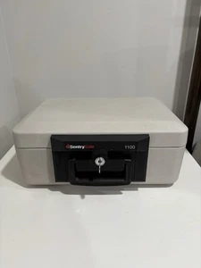 Sentry 1100 Tragbarer Feuertresor Sicherheitsbox Truhe Schließkasten mit Griff & Schlüssel - Bild 1 von 9