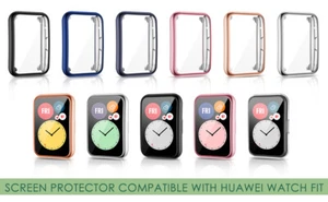 3 x Screen Protector compatible with HUAWEI Watch Fit Full Coverage Case Cover - Picture 1 of 15