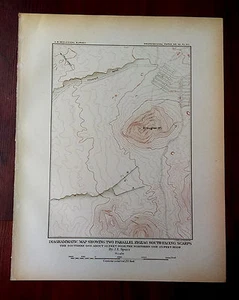 Mapa diagramático paralelo en zigzag Scarps Brougher Mt principios de 1900 USGS - Imagen 1 de 1