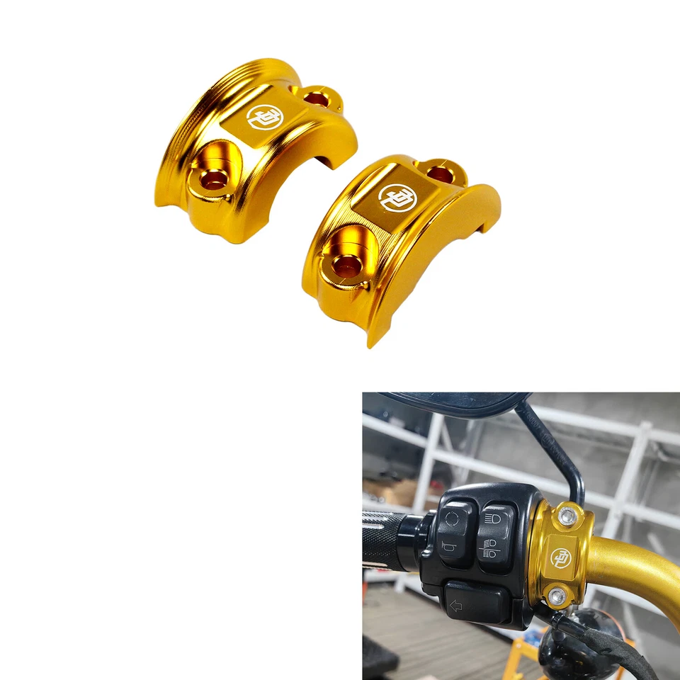 Gold Handlebar Clutch Brake Clamp Bracket for Harley Road King Road Glide FLHX Foto 1 de 4