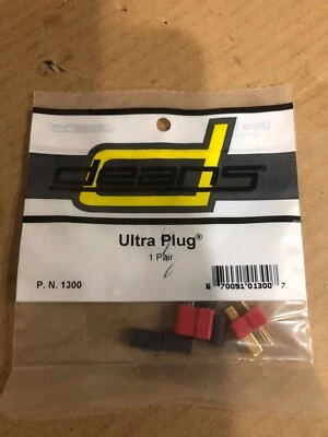 DEANS- Ultra Plug ONE Pair  (P.N.  1300)  w Shrink Tubes - Image 1 of 2