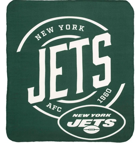 New New York Jets NFL Split Wide Fleece Throw Blanket Large Size 50"x60" Cover