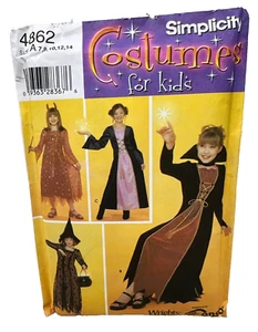 Disfraces Simplicity para niños patrones de costura (4862) A (7,8,10,12,14) sin cortar - Imagen 1 de 3