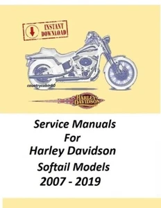 Harley Davidson 2007 - 2019 Softail Models Shop Service Manual - Picture 1 of 6