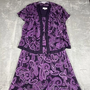 Vestido largo Studio I One para mujer 20W púrpura cachemir 2 piezas con chaqueta - Imagen 1 de 8