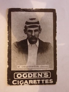 c1900s W CHATTERTON DERBYSHIRE ENGLISH CRICKETERS CARD OGDENS CIGARETTES - Picture 1 of 2