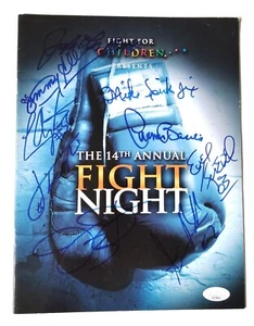 FIGHT NIGHT REAL programma boxe FIRMATO a mano x9 JSA COA Knievel Frazier - Foto 1 di 8