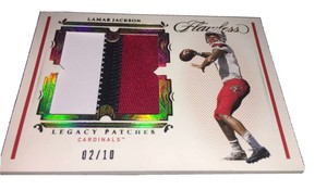 2021 Flawless Collegiate Lamar Jackson Legacy 3-CLR Patch #/10
