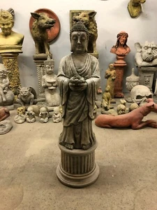 Buda de pie Buda con cuenco Jardín adorno hormigón estatua escultura detalles - Imagen 1 de 11