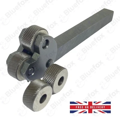 BLUEFOX Pivot Head Lathe Knurling Tool Holder OAL 4-1/2' With Extra Knurl Pair 4 knurls