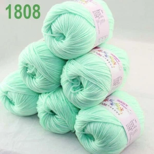Fashion 6 Balls x 50gr Cashmere Silk Wool Hand Knit Wrap Shawls Crochet Yarn 08 - Picture 1 of 11