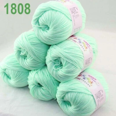Fashion 6 Balls x 50gr Cashmere Silk Wool Hand Knit Wrap Shawls Crochet Yarn 08 - Image 1 of 4