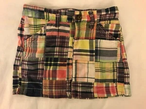 Old Navy Zip/Snap Girls Skirt Madras Plaid 100% Cotton Size 8  - Picture 1 of 9