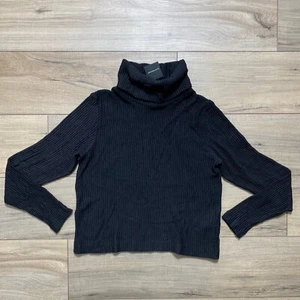 Club Monaco Womens Meredy Ribbed Knit Turtleneck Top Size XS Black - Picture 1 of 8