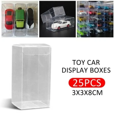 25pcs Clear Model Toy Car Display Box Show Storage Case Dustproof For 1:64 Scale - Image 1 of 4
