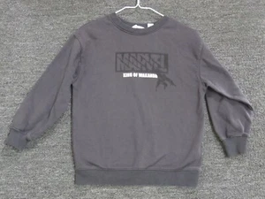 H&M Marvel King of Wakanda Crew Neck Sweatshirt Boys 8/10 Gray Pullover - Picture 1 of 4