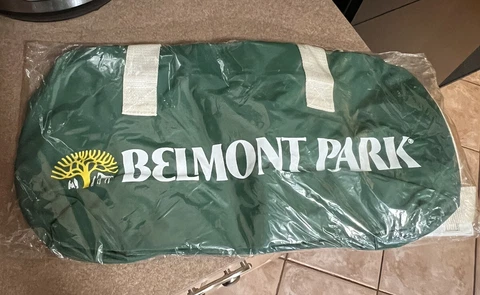 VINTAGE NEW OLD STOCK NOS BELMONT PARK STAKES HORCE RACING DUFFLE BAG NYRA Cover