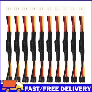 10pcs 3PIN Fan Resistor Cable Practical Male Female Connector Plastic for PC Fan - Afbeelding 1 van 10