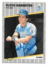 FLOYD BANNISTER 1989 FLEER AUTOGRAPHED SIGNED # 276 KANSAS CITY ROYALS