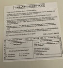 Nintendo NES Laguna Warranty Certificate Card, Little Samson, Rare