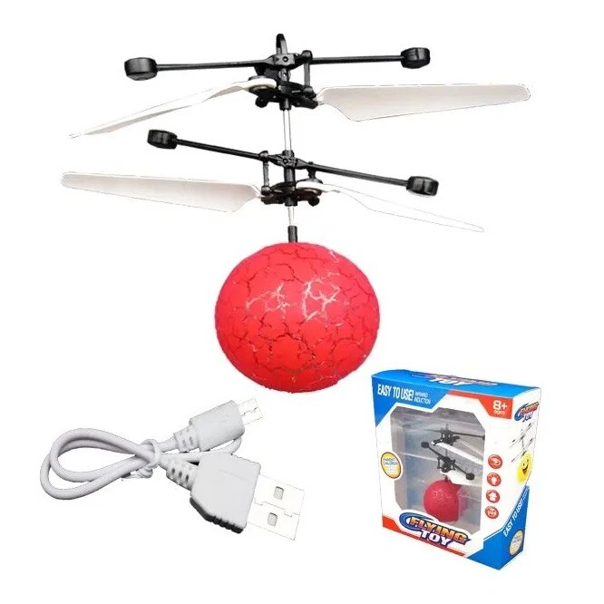 Flying Red Ball RC Toy Induction Helicopter LED Lights Gift for Kids - Image 1 of 1