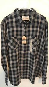 Buffalo Plaid Black Gray Mens Flannel Shirt Size XXL 100% Cotton Urban Pipeline - Picture 1 of 6
