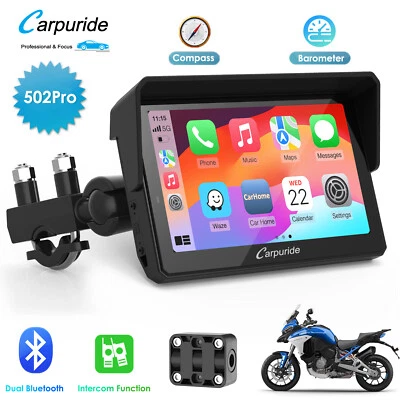 Carpuride W502Pro Moto Stereos Carplay Screen Intercom Compass Waterproof Navi - Image 1 of 4